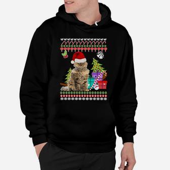 Festliches Katzen Weihnachts Hoodie, Ugly Sweater Design - Seseable