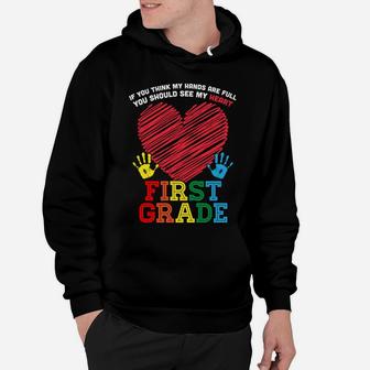 First Grade Teacher Valentines Day Hoodie - Seseable
