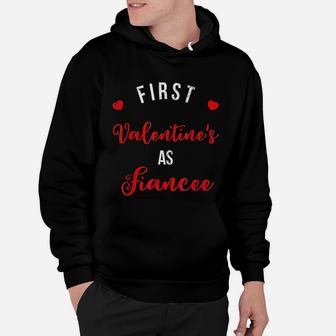 First Valentine As Fiancee Engaged Couple Gift Design Hoodie - Seseable