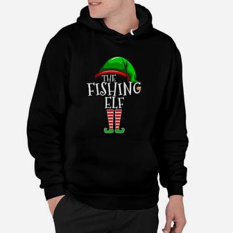 Fishing Elf Family Matching Group Christmas Gift Dad Hoodie - Seseable