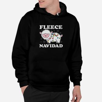 Fleece Navidad Feliz Funny Christmas Sheep Dark Hoodie - Seseable