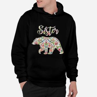 Floral Sister Bear Matching Mom And Daughter Hoodie - Seseable