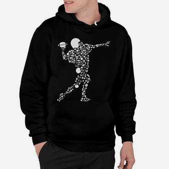 Football Player Doodle Football Elements Funny Gift Hoodie - Seseable