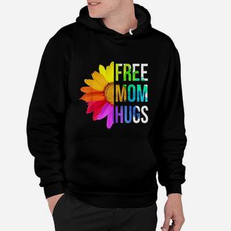 Free Mom Hugs Gay Pride Lgbt Daisy Rainbow Flower Hoodie - Seseable
