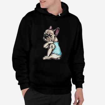 French Bulldog Tattoos I Love Dad Hoodie - Seseable