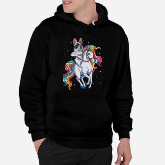 French Bulldog Unicorn Kids Men Space Galaxy Rainbow Hoodie - Seseable