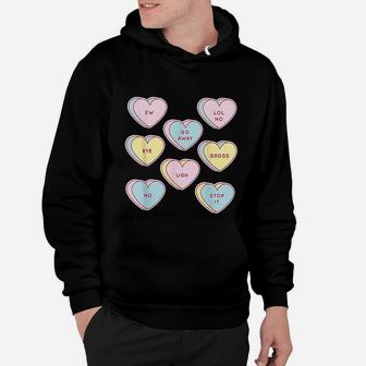 Funny Anti Valentines Day Gift Sassy Heart Candy Single Joke Hoodie - Seseable