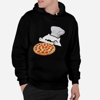 Funny Bongo Cat Pizza Chef Dank Memes Hoodie - Seseable