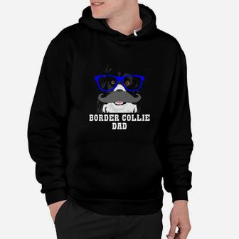 Funny Border Collie Hipster Dad Dog Lover Hoodie - Seseable