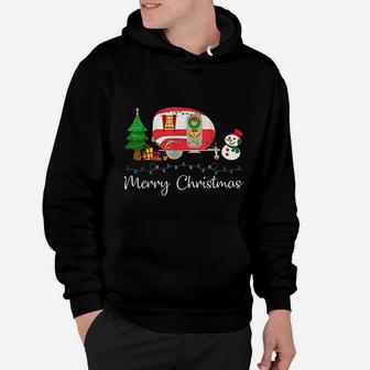 Funny Camping Merry Christmas Tree Camper Snowman Rv Lights Hoodie - Seseable