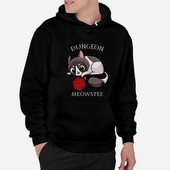 Funny Cat Dungeon Meowster Nerd Rpg Table Top Gamer D20 Hoodie - Seseable