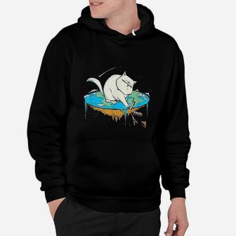 Funny Cat Flat Earth Gift For Cat Lovers Hoodie - Seseable