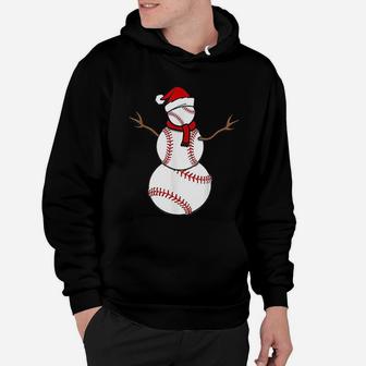 Funny Christmas Baseball Balls Santa Snowman Hoodie - Seseable
