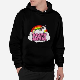 Funny Cute Death Metal Unicorn Rock Music Band Lover Hoodie - Seseable
