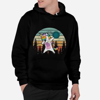 Funny Disc Golf Gift Unicorn Disc Golf Player Father Hoodie - Seseable
