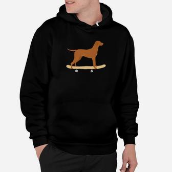 Funny English Pointer Skateboarding Puppy Dog Gift Hoodie - Seseable