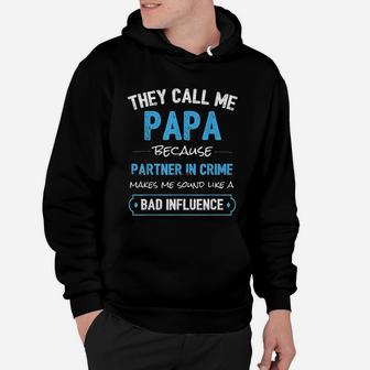Funny Grandpa Gifts Papa Partner In Crime Hoodie - Seseable