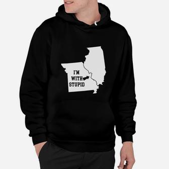 Funny I Am With Stupid Illinois From Missouri Hoodie - Seseable