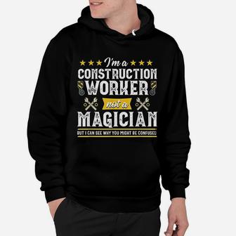 Funny Magician Construction Worker Contractor Gift Men Hoodie - Seseable