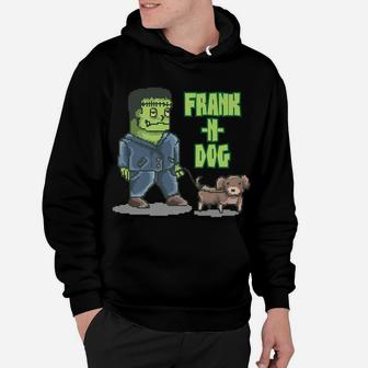 Funny Monster Frank And Dog Walking Hoodie - Seseable
