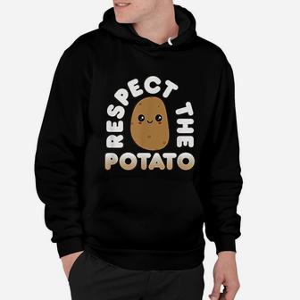 Funny Potato Gift Cute Kawaii Style Respect The Potato Hoodie - Seseable