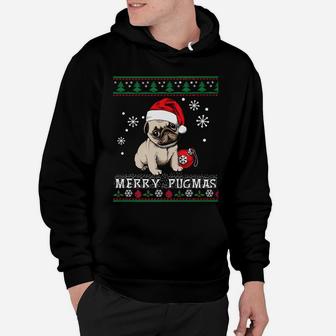 Funny Pug Christmas Sweater Merry Pugmas Dogs Lovers Hoodie - Seseable