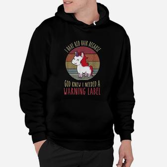 Funny Redhead Quote A Redhead Is Gods Warning Label Hoodie - Seseable