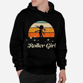 Funny Roller Girl Vintage Rollerblades Gift Roller Skating Hoodie - Seseable
