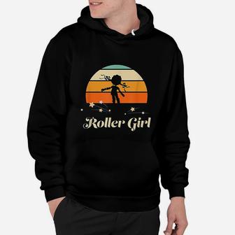 Funny Roller Girl Vintage Rollerblades Gift Roller Skating Hoodie - Seseable