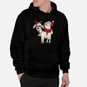 Funny Santa Riding Goat Goat Lover Farmer Xmas Gift Hoodie - Seseable