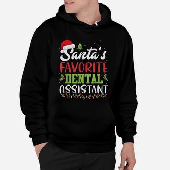 Funny Santas Favorite Dental Assistant Christmas Santa Hat Hoodie - Seseable