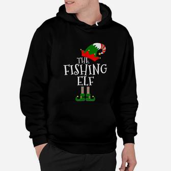 Funny The Fishing Elf Matching Family Group Gift Christmas Hoodie - Seseable