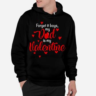 Funny Valentines Day Dad Is My Valentine Girl Boy Kids Hoodie | Seseable FR