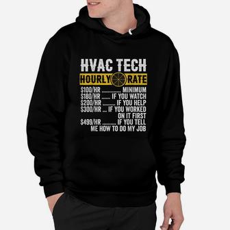 Funny Vintage Hvac Technician Apparel Hourly Rate Hoodie - Seseable