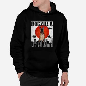 Funny Vintage Japanese Dogzilla Belgian Malinoi Hoodie - Seseable