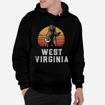 Funny West Virginia Grizzly Bear Bluegrass Banjo Hoodie - Seseable