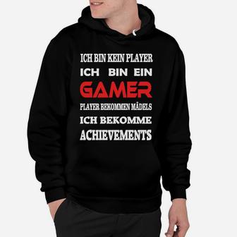 Gamer Statement Hoodie Schwarz – Ich bin kein Player, ich bin ein Gamer - Seseable