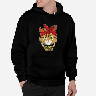 Gangsta Cat Funny Hip Hop Thug Kitten Ca Gift Hoodie - Seseable