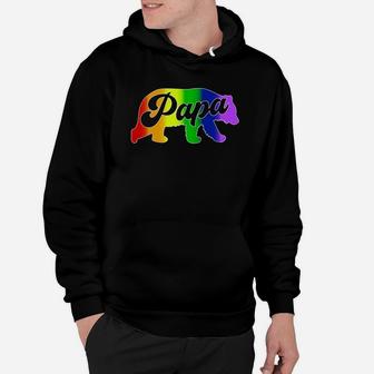 Gay Dad Shirt Papa Bear Pride Rainbow Colors Fathers Day Hoodie - Seseable
