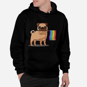 Gay Pride Flag Pug Lgbt Pride Hoodie - Seseable