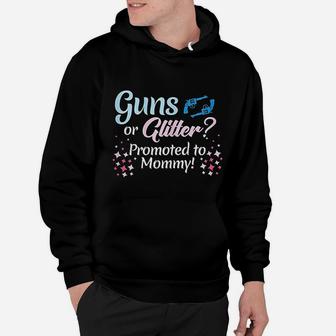 Gender Reveal Gns Or Glitter Promoted To Mommy Party Hoodie - Seseable