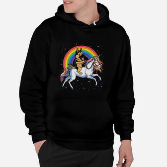German Shepherd Unicorn Girls Space Galaxy Rainbow Hoodie - Seseable