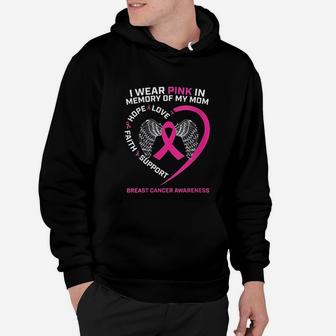 Gift I Wear Pink In Memory Of My Mom Awareness Hoodie - Seseable