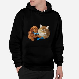 Gifts For Your Ginger Cat And Golden Retriever Lovers Hoodie - Seseable