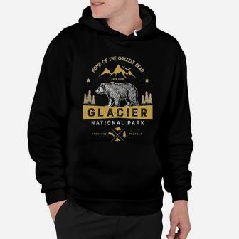 Glacier National Park Vintage Montana Bear Shirt Men Women Hoodie - Seseable