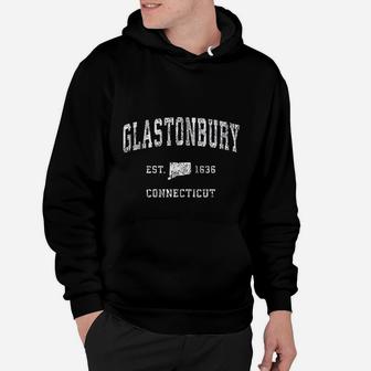 Glastonbury Connecticut Ct Vintage Athletic Sports Design Hoodie - Seseable