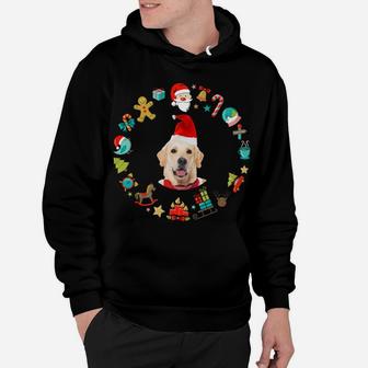 Golden Retriever Christmas Santa Hat Dog Lovers Hoodie - Seseable