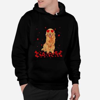 Golden Retriever Heart Valentines Day Gift Dog Dad Dog Mom Hoodie - Seseable