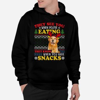 Golden Retriever Ugly Christmas When You Have Snacks Hoodie - Seseable