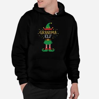 Grandma Elf Funny Grandmother Xmas Matching Group Family Hoodie - Seseable